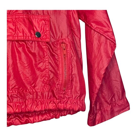 VTG 80s Tokens II Red Nylon Windbreaker Youth 7/8 Hoodie Kangaroo Pouch - Picture 5 of 11